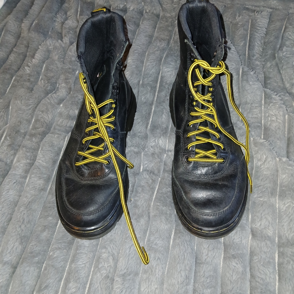 Dr. Martens Black Boots with Yellow Laces
